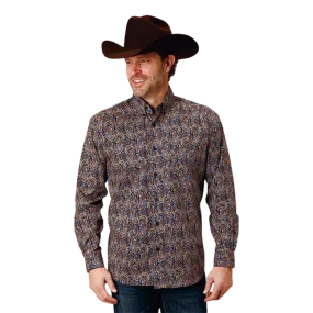 Roper Men's Vintage Paisley Western Blue Shirt