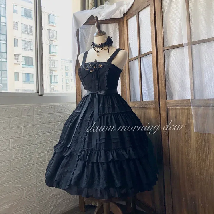 Rose Girl ~ Classic Lolita JSK Button Dress by Dawn and Morning Dew
