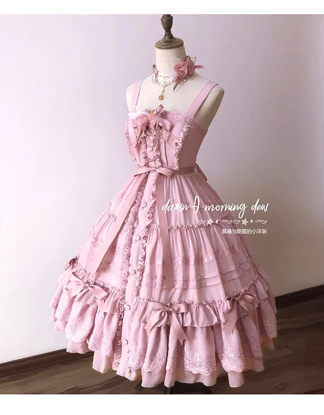 Rose Girl ~ Classic Lolita JSK Button Dress by Dawn and Morning Dew
