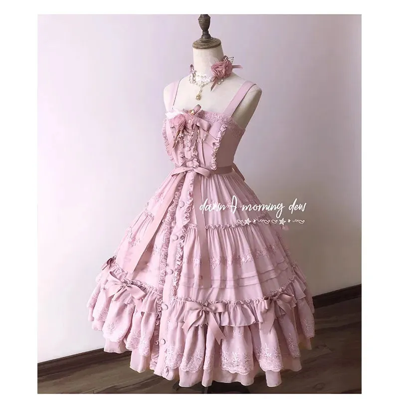 Rose Girl ~ Classic Lolita JSK Button Dress by Dawn and Morning Dew