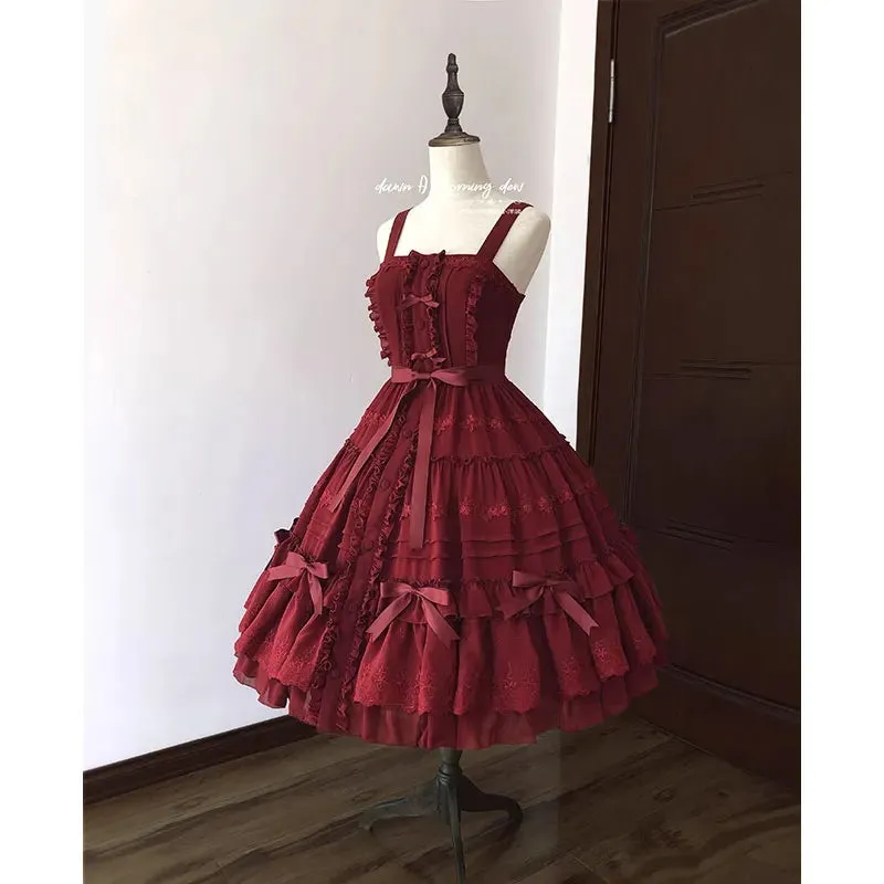 Rose Girl ~ Classic Lolita JSK Button Dress by Dawn and Morning Dew