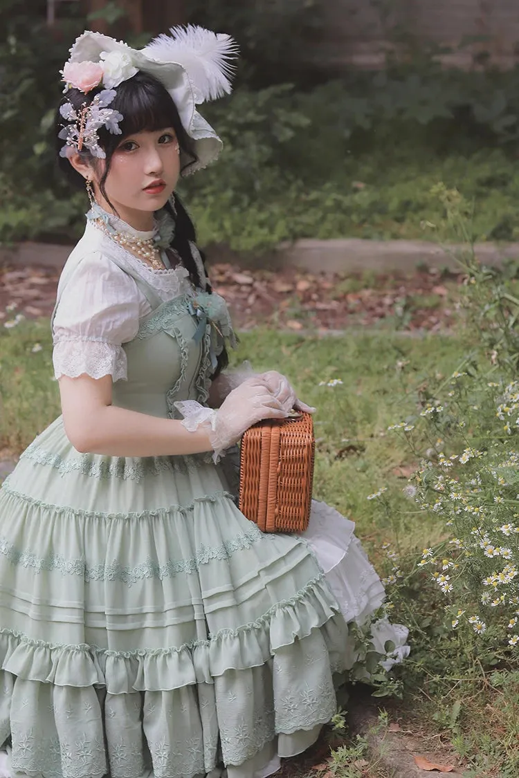 Rose Girl ~ Classic Lolita JSK Button Dress by Dawn and Morning Dew