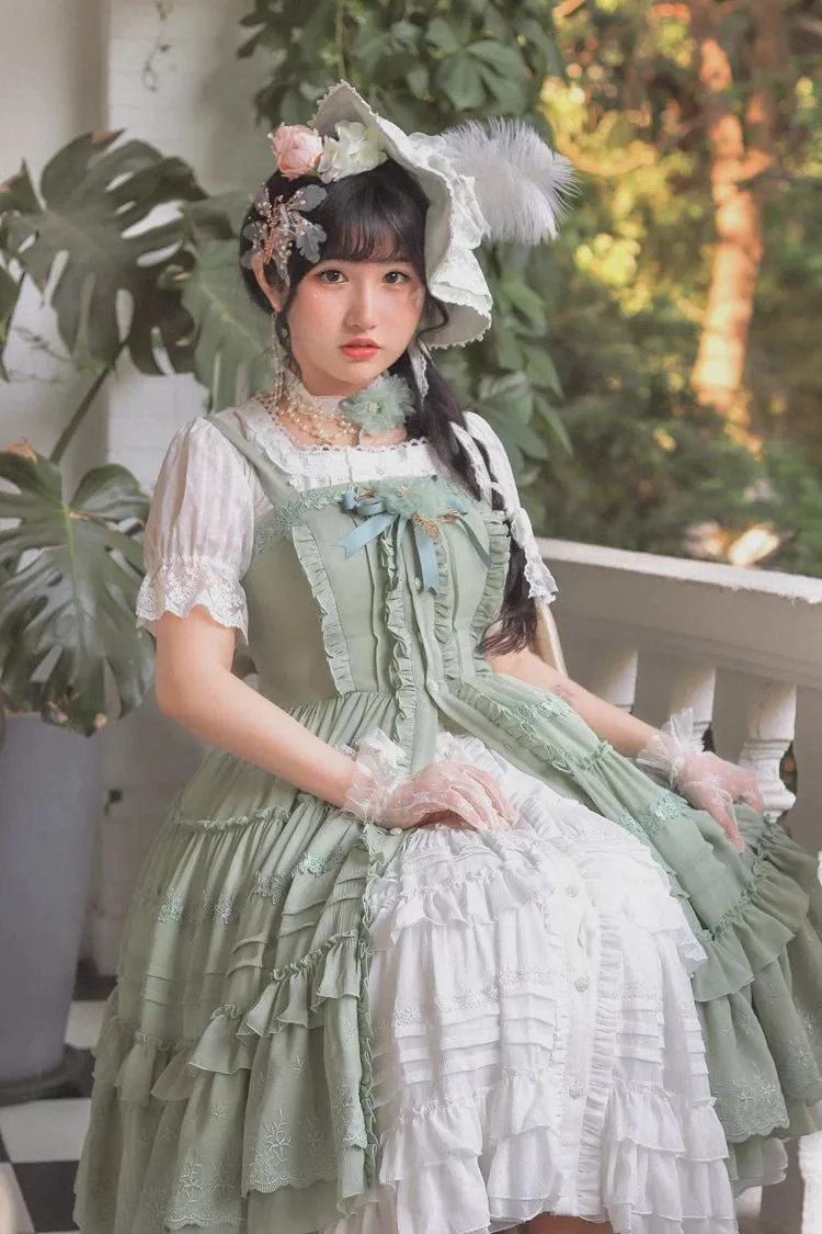 Rose Girl ~ Classic Lolita JSK Button Dress by Dawn and Morning Dew