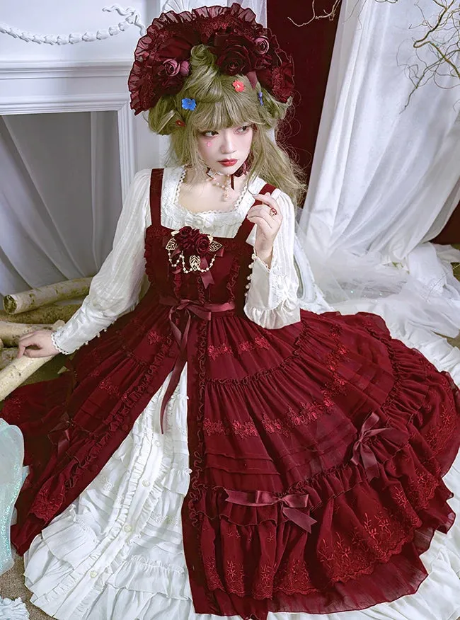 Rose Girl ~ Classic Lolita JSK Button Dress by Dawn and Morning Dew
