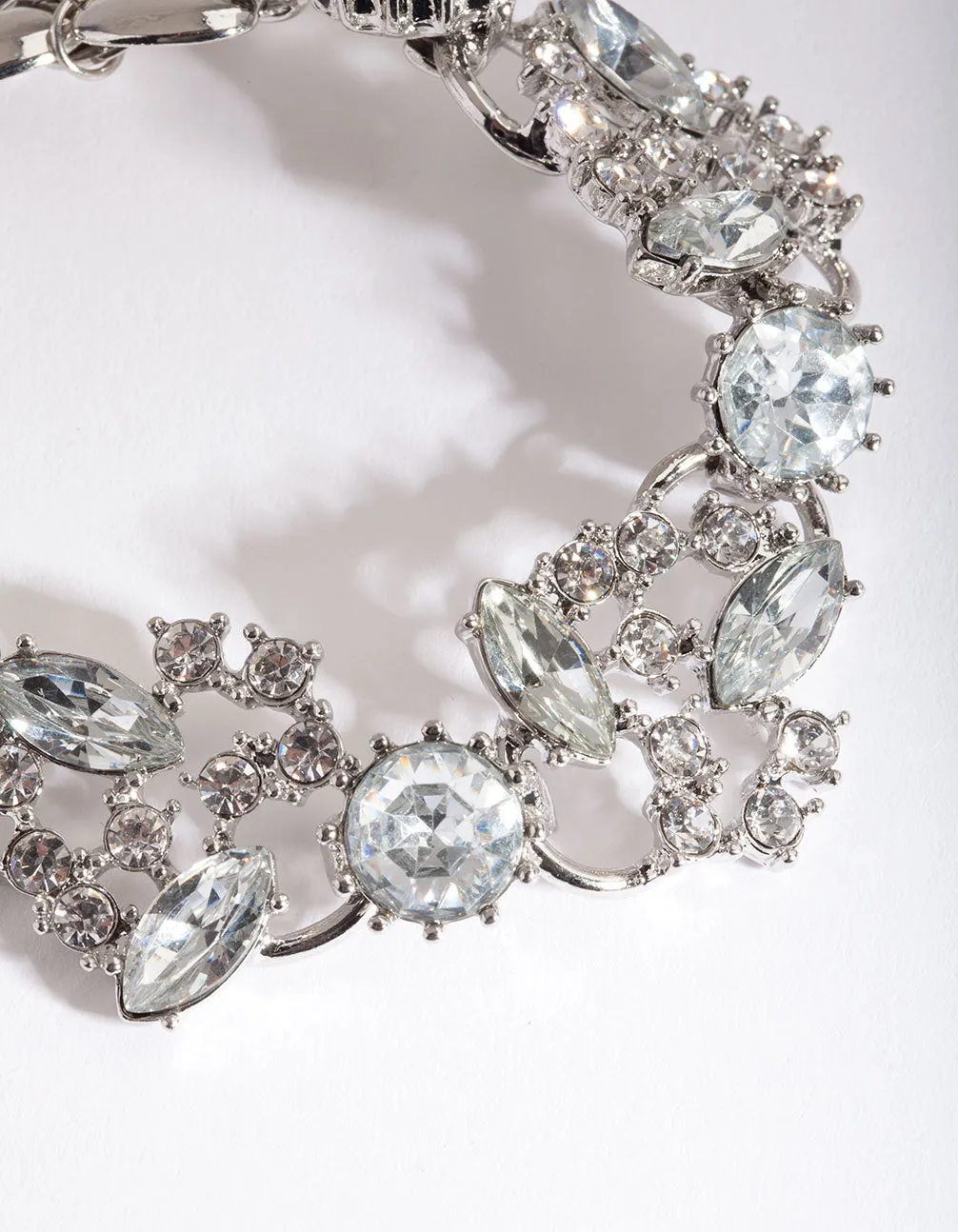 Round and Marquis Cluster Stone Bracelet