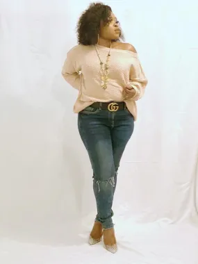 Round Neck Long Sleeve Solid Sweater (brown)