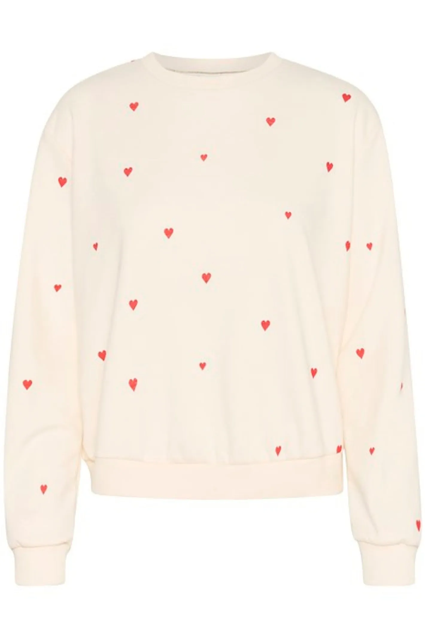 Saint Tropez 30513176 DagnaSZ Cream Jumper with Red Hearts