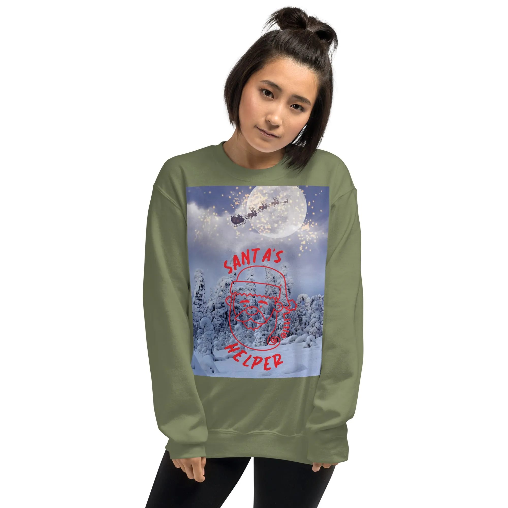 Santa's Little Helper Christmas Sweatshirt (Glamourange Christmas Sweatshirt Womens)