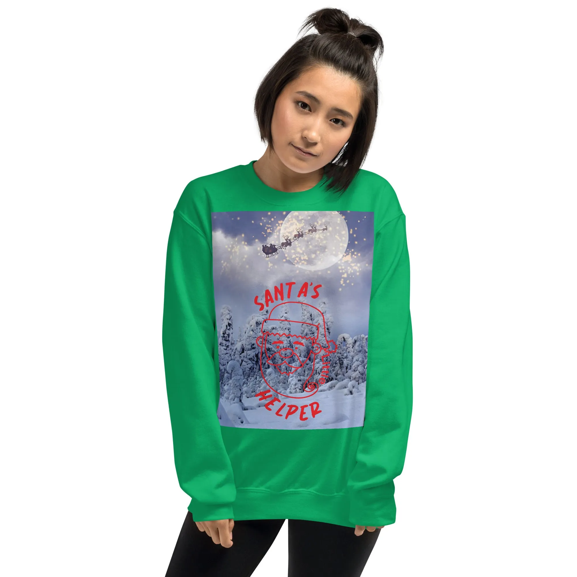 Santa's Little Helper Christmas Sweatshirt (Glamourange Christmas Sweatshirt Womens)