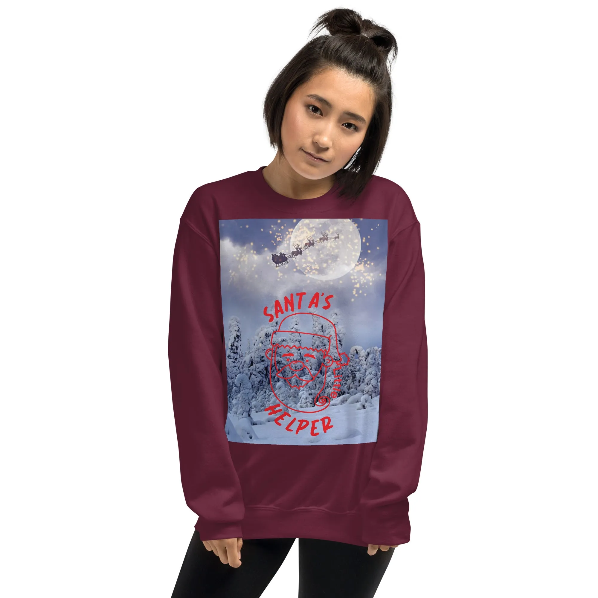 Santa's Little Helper Christmas Sweatshirt (Glamourange Christmas Sweatshirt Womens)