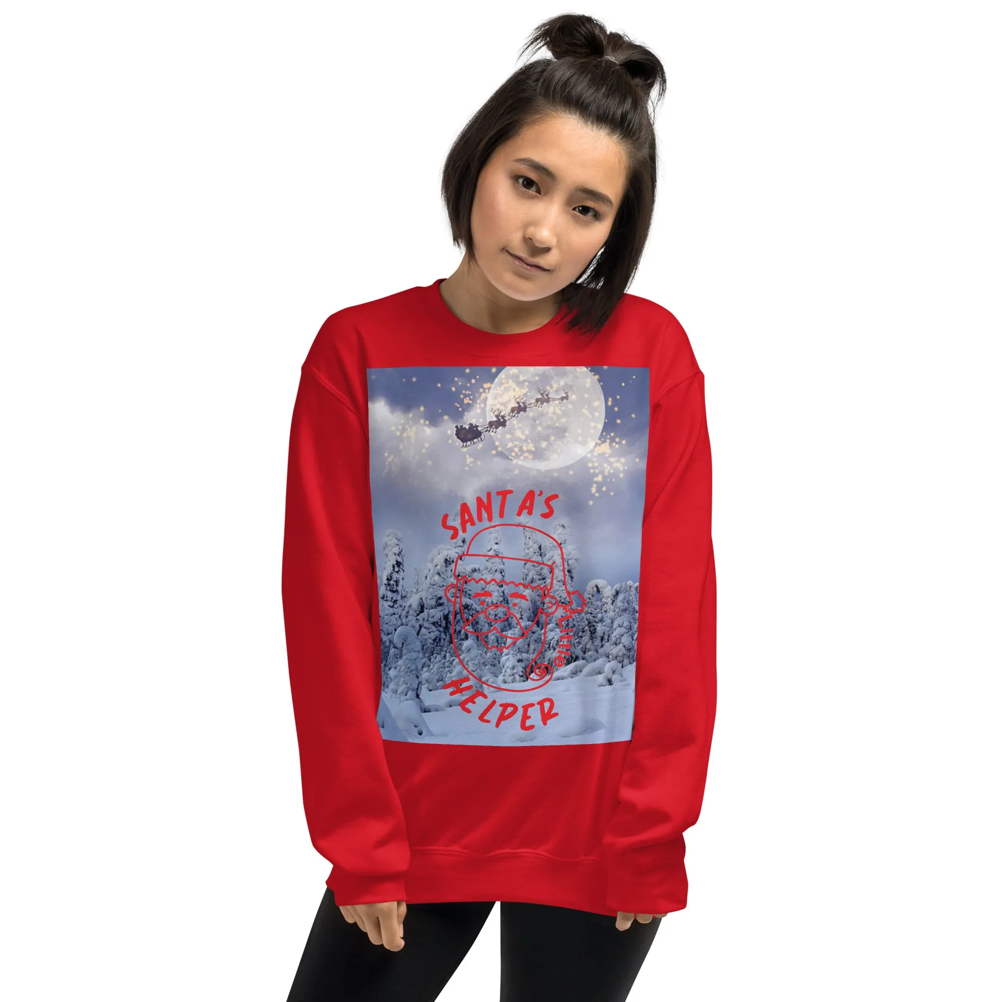 Santa's Little Helper Christmas Sweatshirt (Glamourange Christmas Sweatshirt Womens)