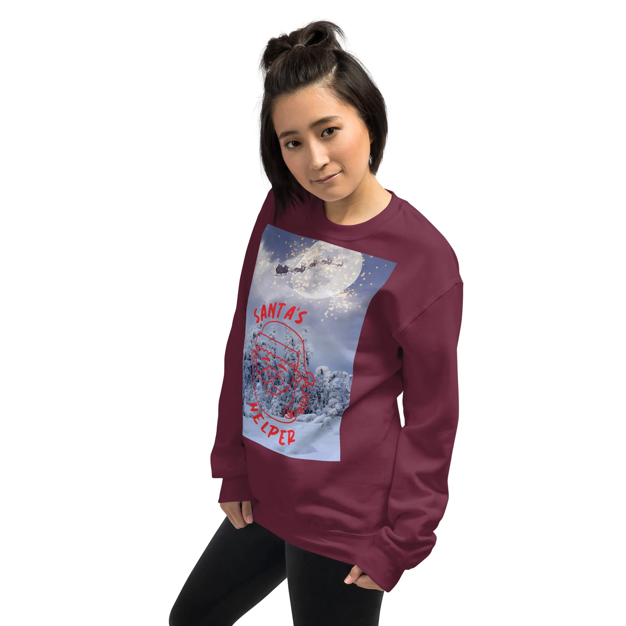 Santa's Little Helper Christmas Sweatshirt (Glamourange Christmas Sweatshirt Womens)