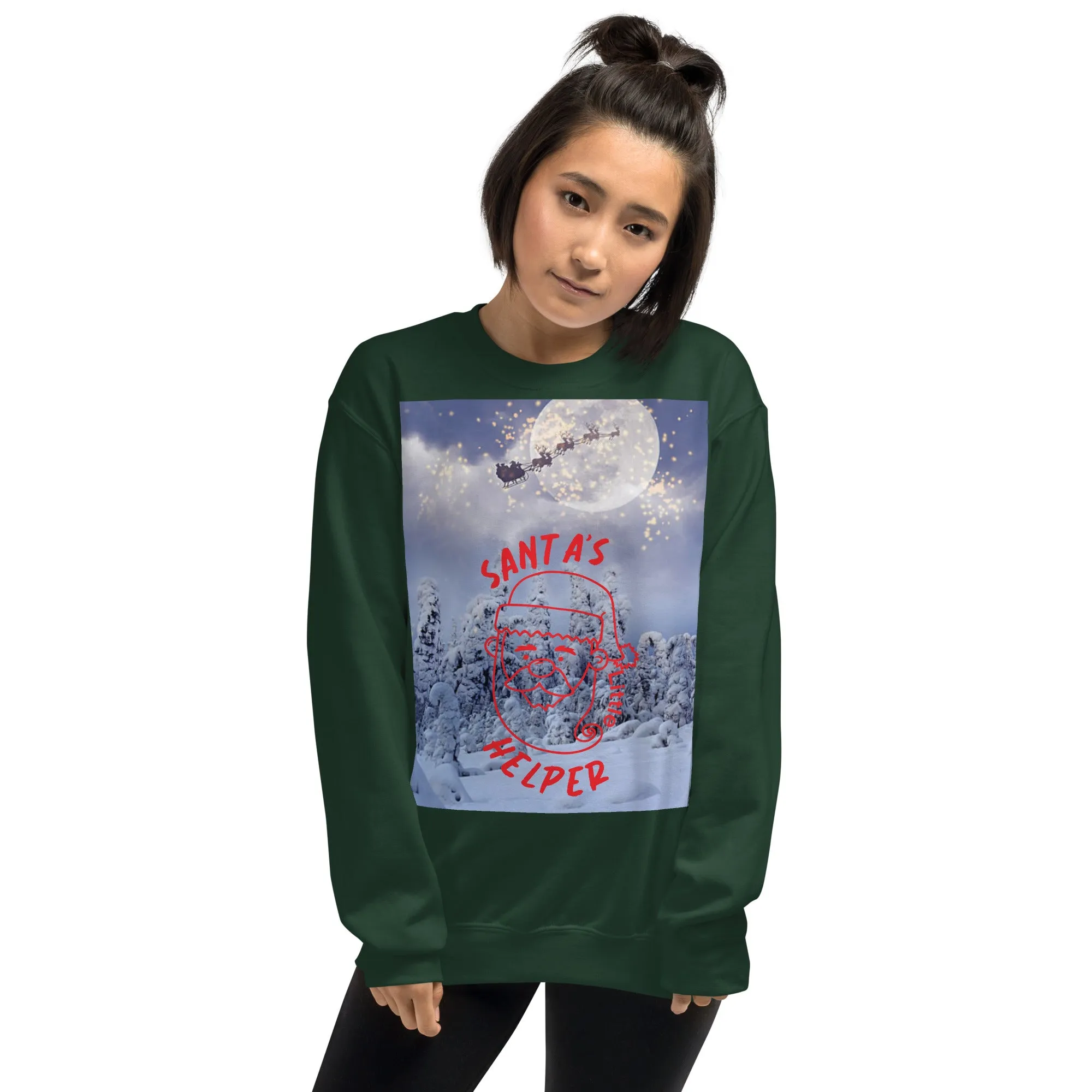 Santa's Little Helper Christmas Sweatshirt (Glamourange Christmas Sweatshirt Womens)