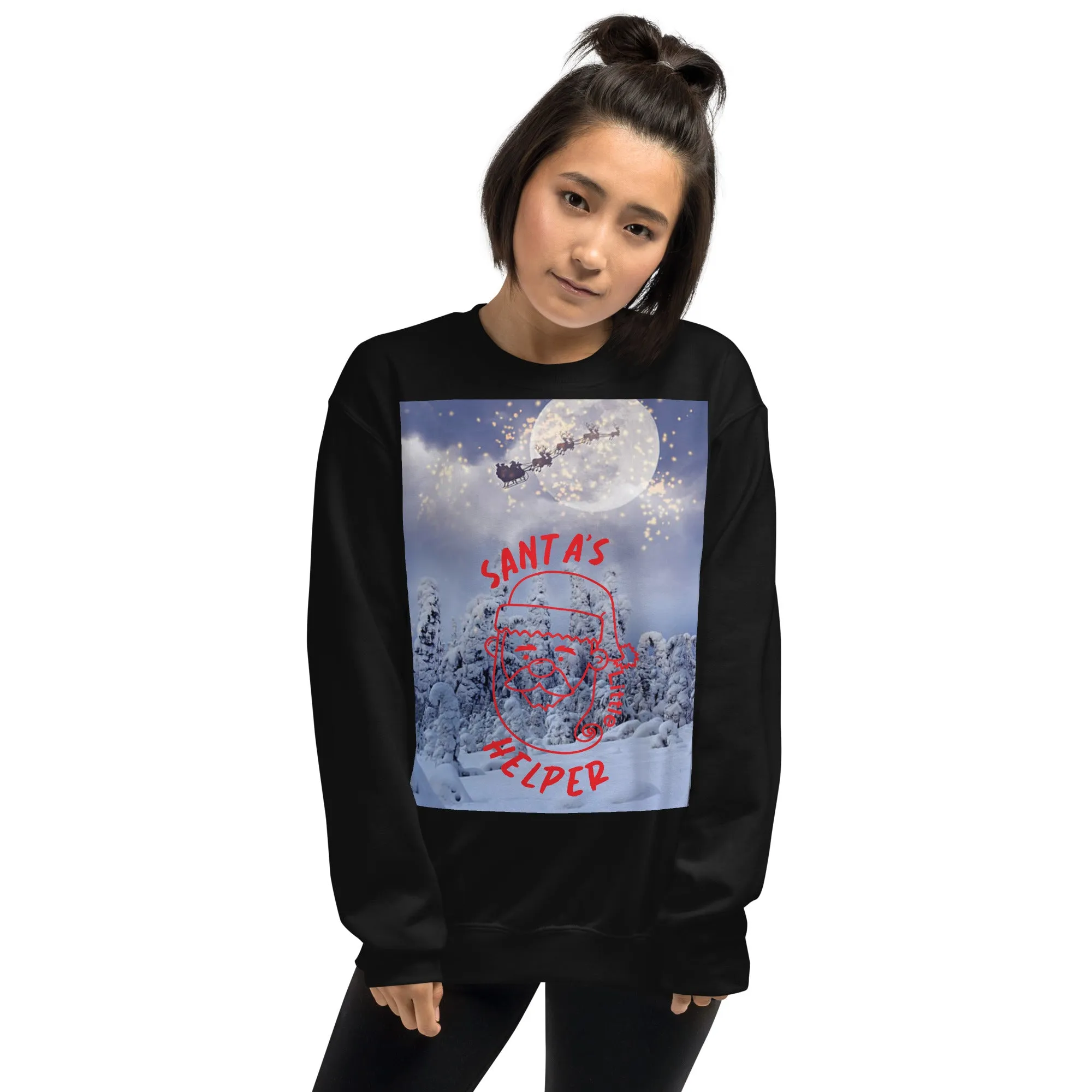 Santa's Little Helper Christmas Sweatshirt (Glamourange Christmas Sweatshirt Womens)