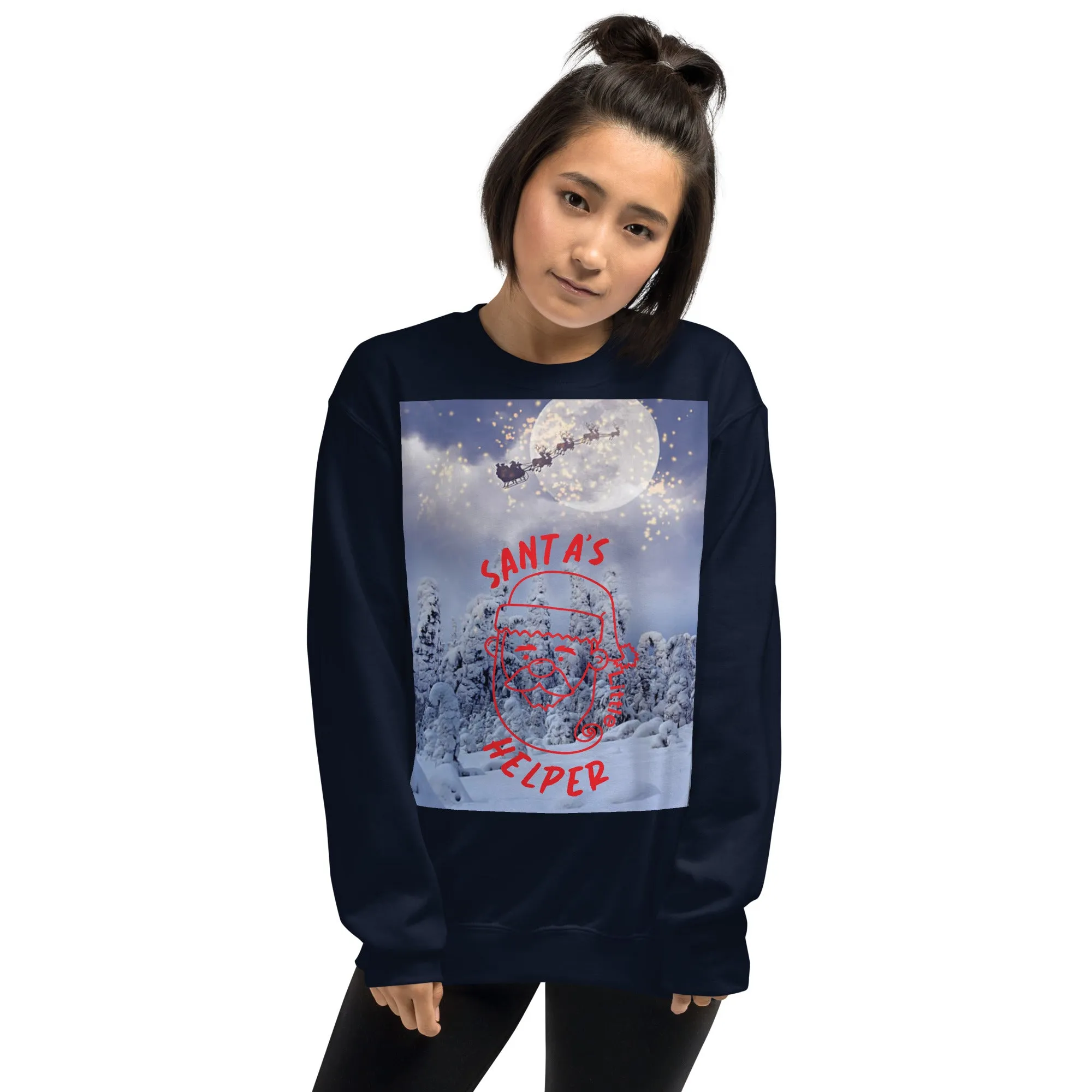 Santa's Little Helper Christmas Sweatshirt (Glamourange Christmas Sweatshirt Womens)