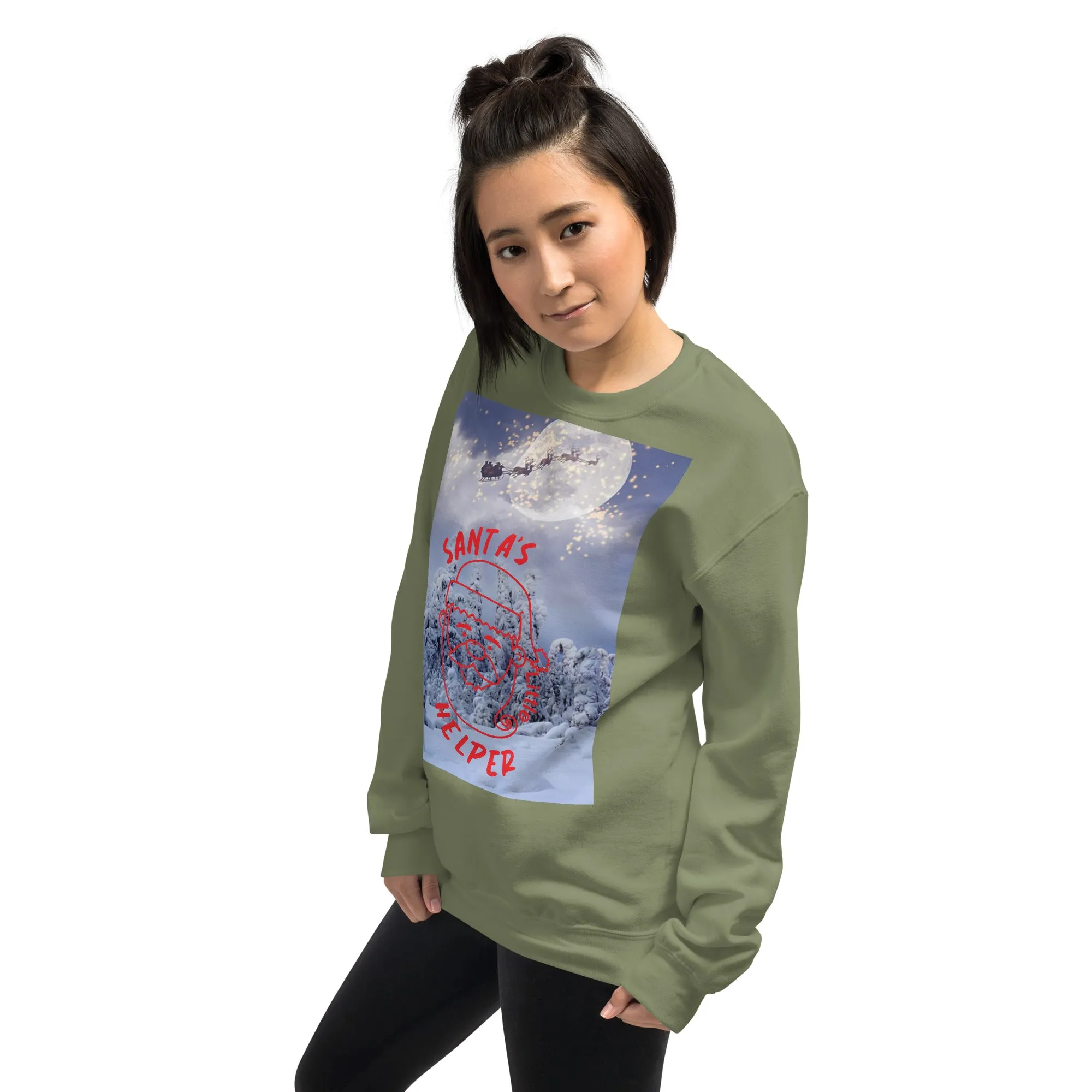 Santa's Little Helper Christmas Sweatshirt (Glamourange Christmas Sweatshirt Womens)
