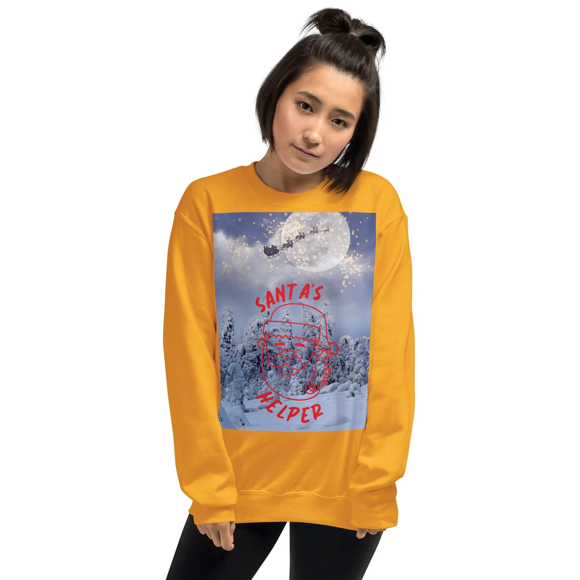 Santa's Little Helper Christmas Sweatshirt (Glamourange Christmas Sweatshirt Womens)