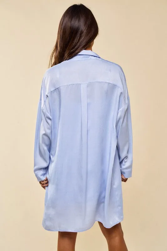 Satin Sky Shirt Set