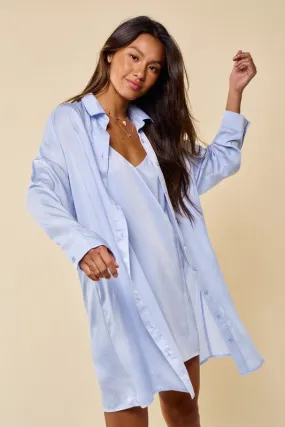 Satin Sky Shirt Set