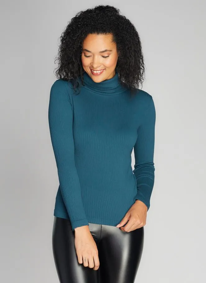 Seamless Rib L/S Turtleneck Top
