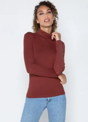 Seamless Rib L/S Turtleneck Top