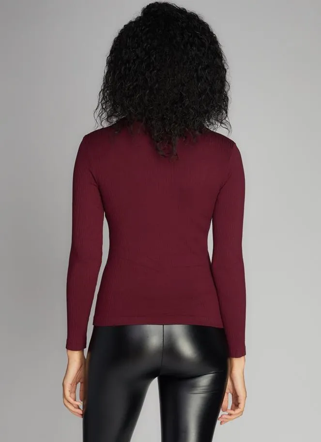 Seamless Rib L/S Turtleneck Top