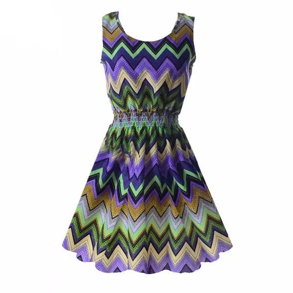 Sexy Vintage Summer Chiffon Sleeveless  Floral Tank Sundress