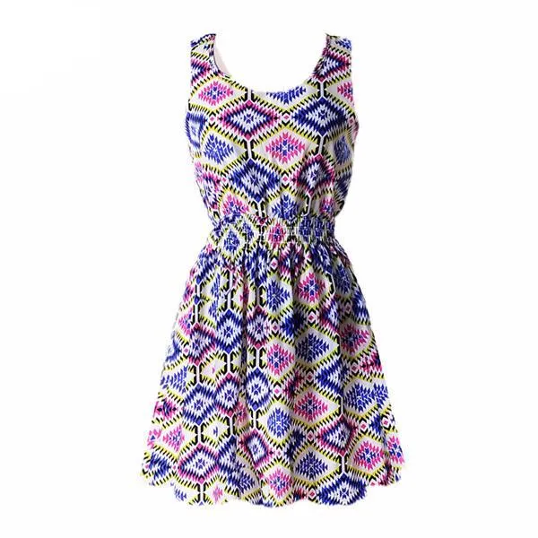 Sexy Vintage Summer Chiffon Sleeveless  Floral Tank Sundress