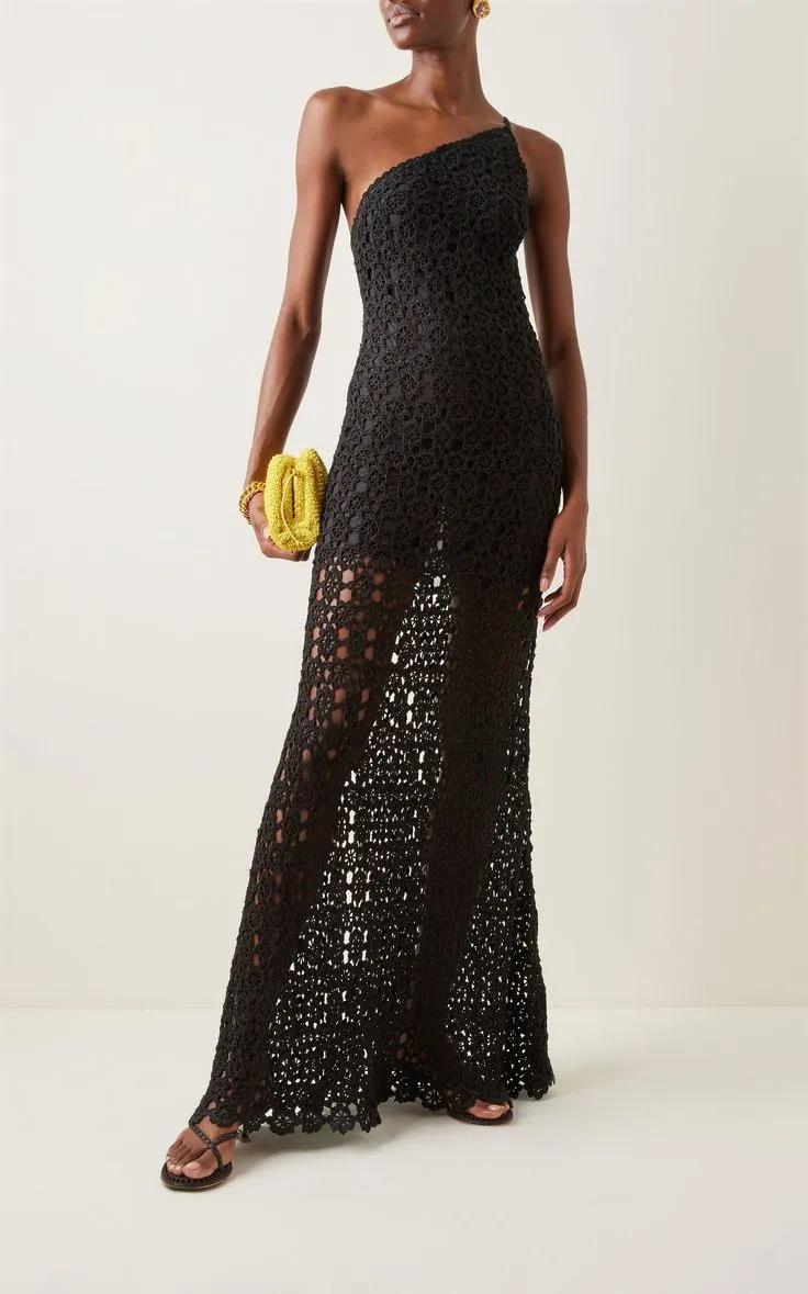 Shan One-shoulder lace dress