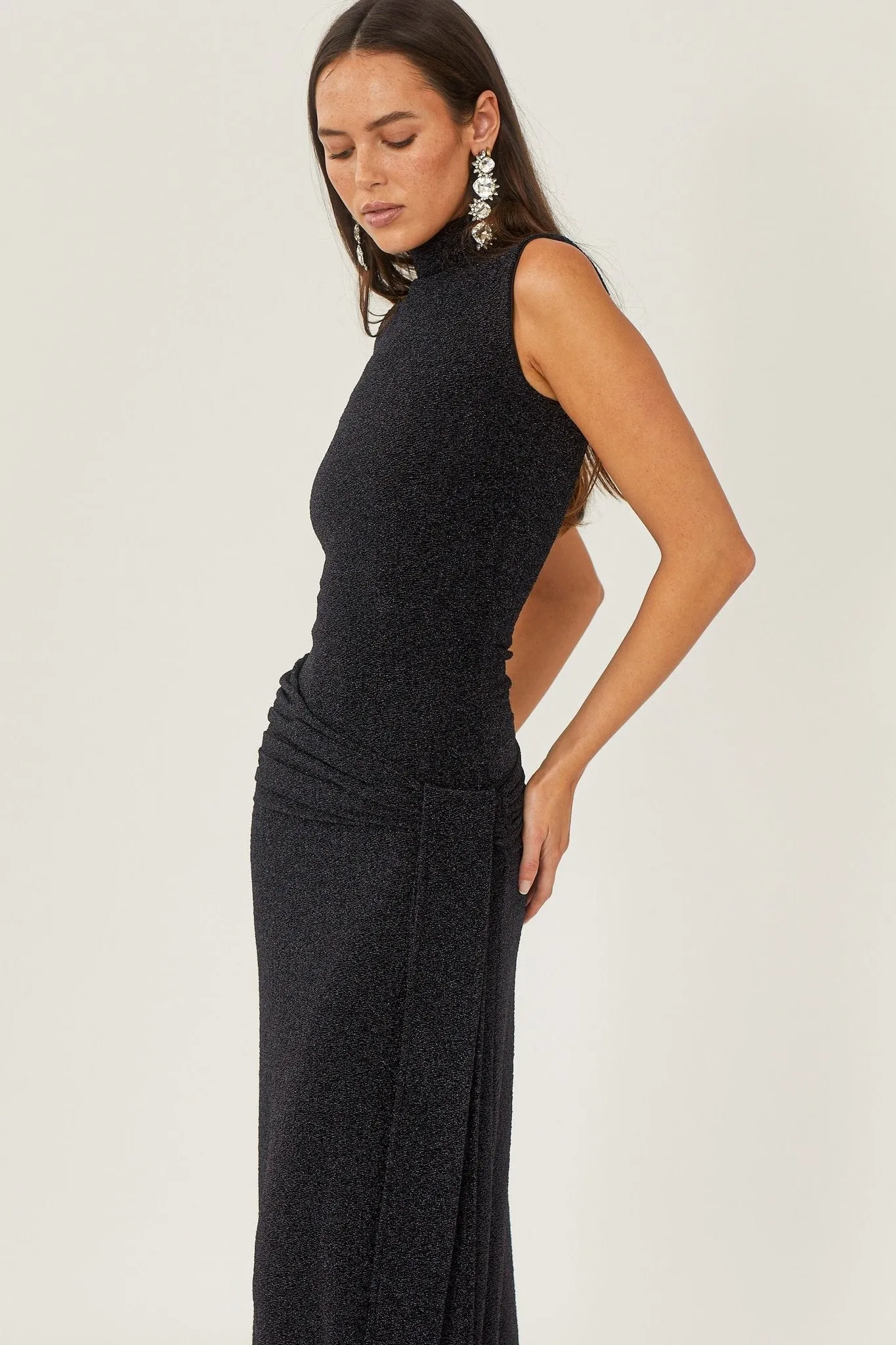 Shanna maxi dress in metallic strap