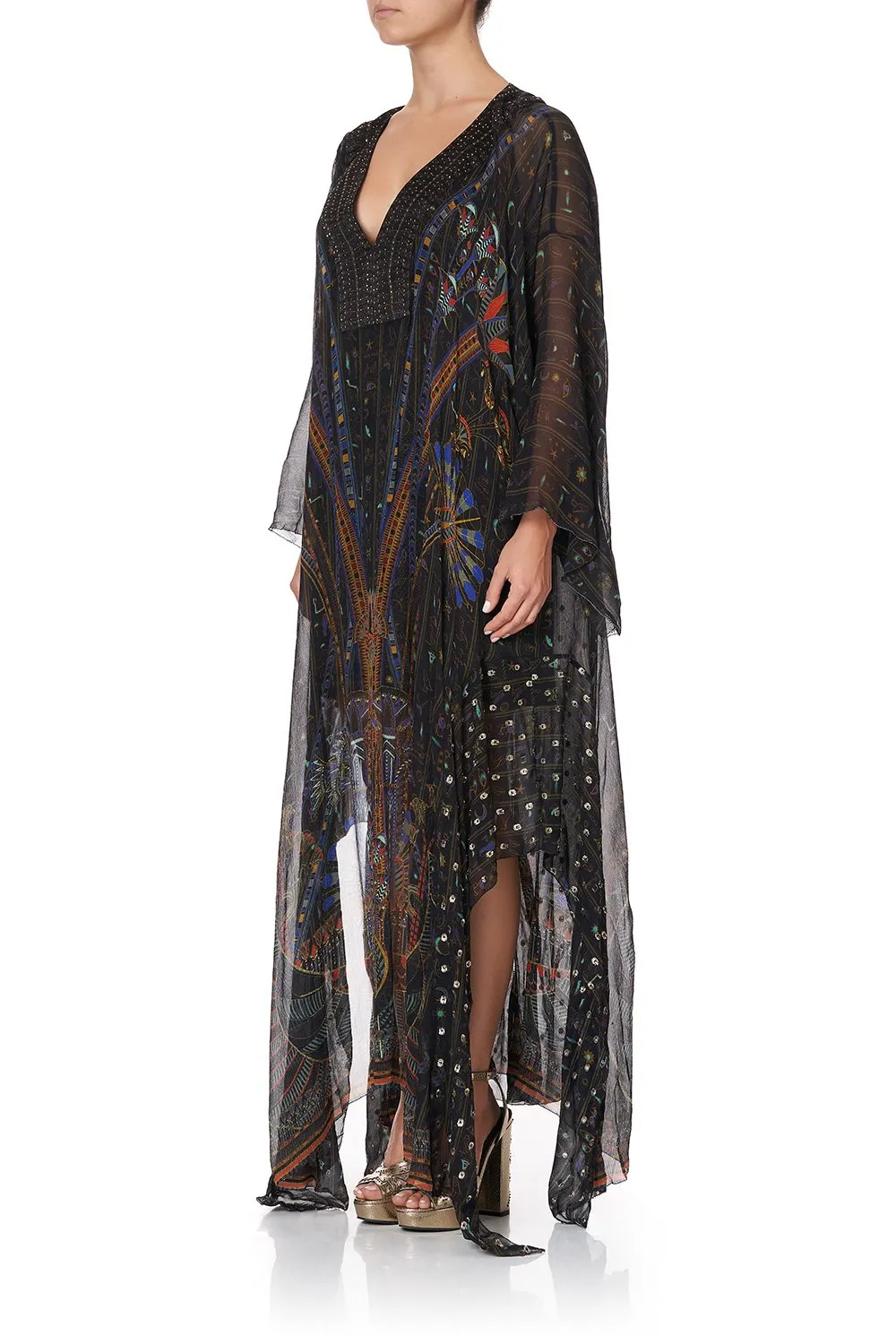 SHEER KAFTAN WITH TIE AND SLIP GATEWAY TO GIZA