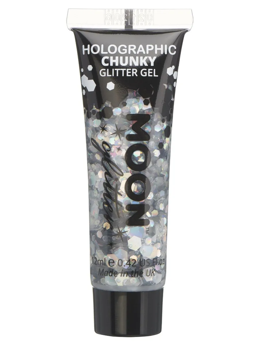 Silver Holographic Chunky Glitter Gel each