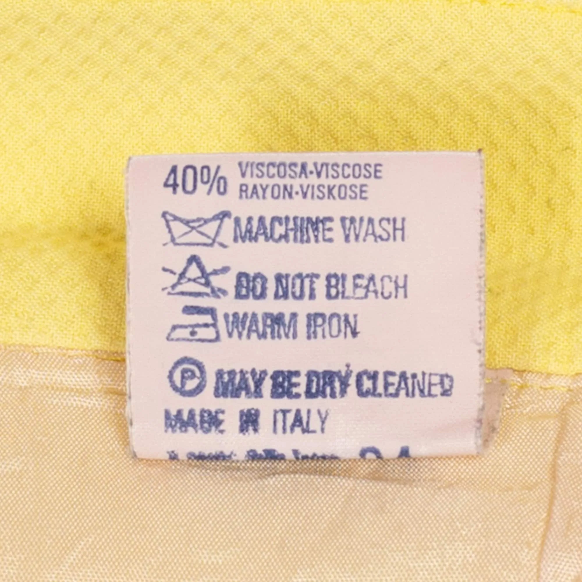 Small 80s Yellow Waffle Textured Mini Skirt 26.5"