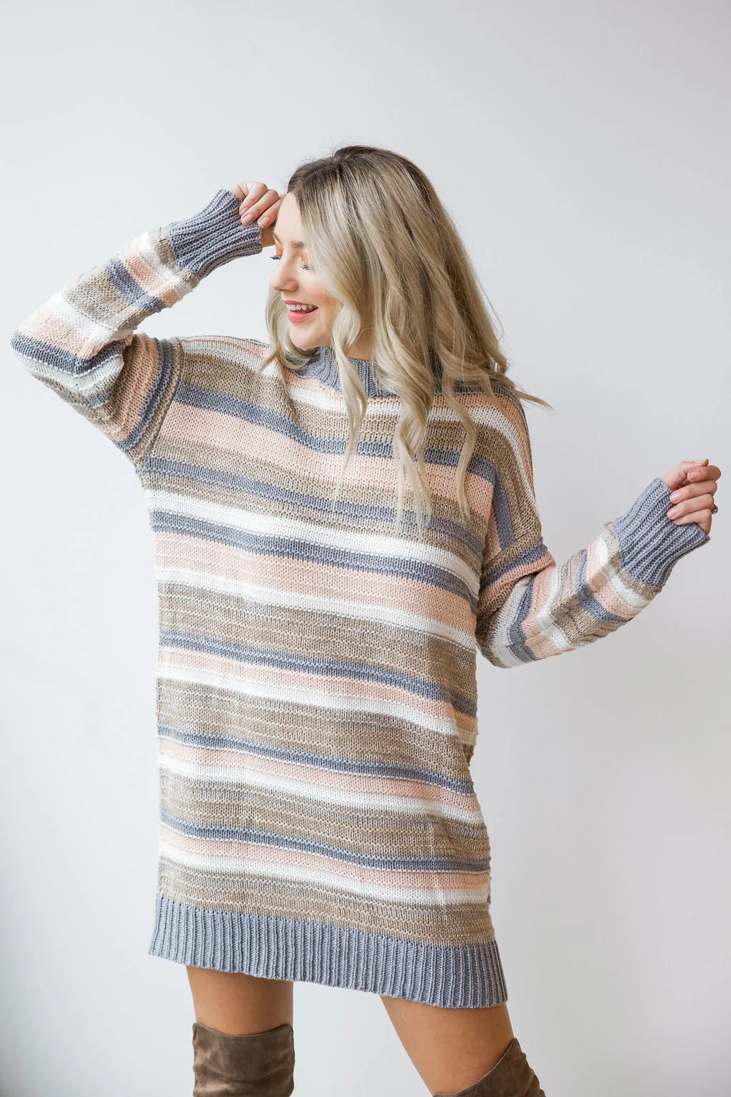 so lost striped sweater dress