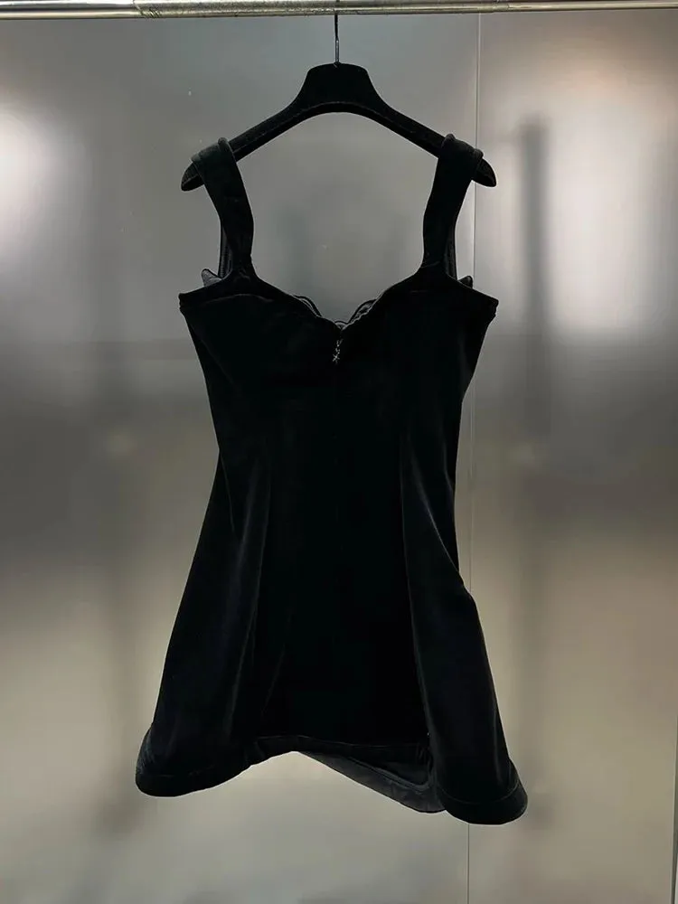 Solid Irregular Hem Sexy Dresses For Women Square Collar Sleeveless High Waist Backless Minimalist Slimming Dress Female New