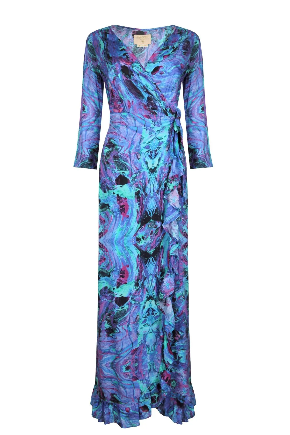 Sophia Alexia Ruffle Wrap Dress in Into the Deep