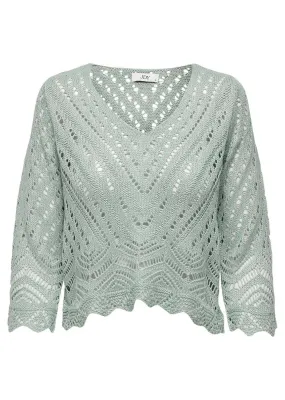 Sunni Crochet Knit Top in Jade