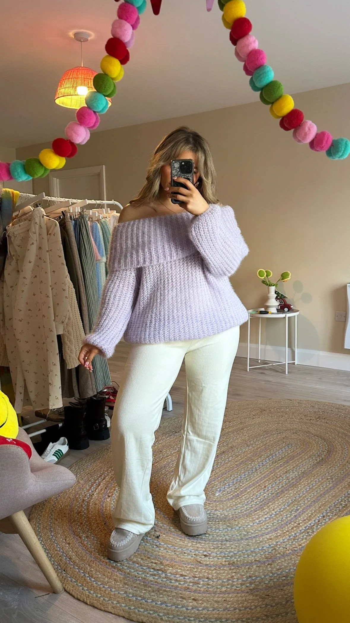 Super Soft Bardot Jumper - Lilac