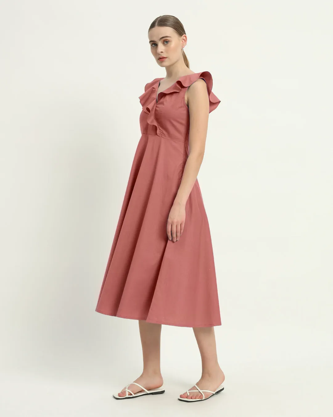 The Albany  Ivory Pink  Cotton Dress