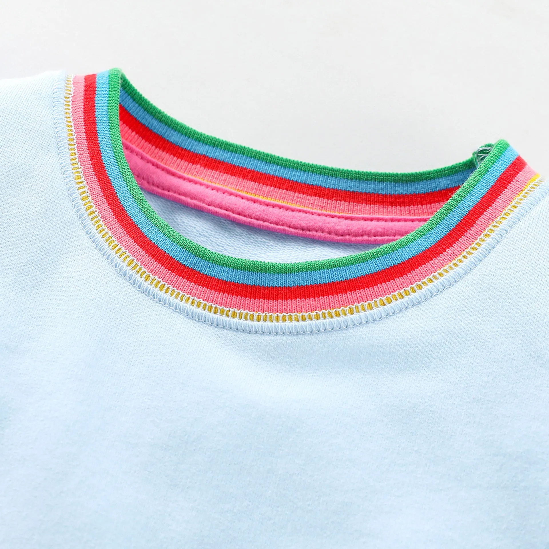 Toddler/Kid Girl's Long Sleeve Rainbow Design Blue Dress