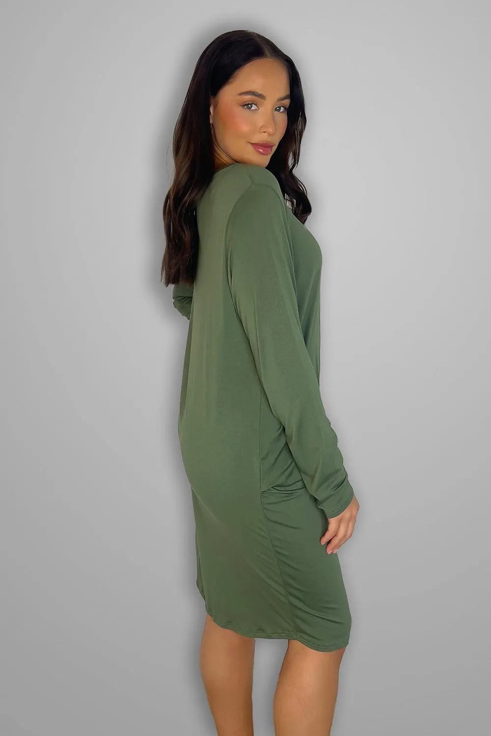 Twisted to Side Lightweight Jersey Dress