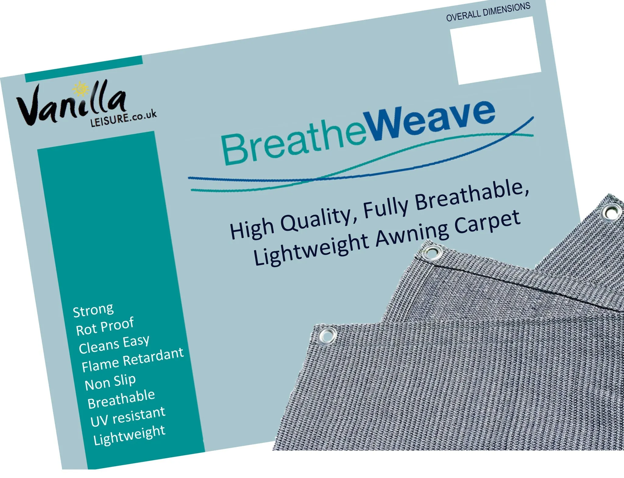 Vanilla Leisure Breatheweave Breathable Caravan Awning Groundsheet / Carpet