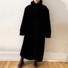 Vintage Black Mouton Fur Coat