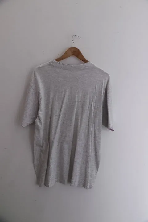 Vintage mens portswear floral print grey large T-shirts