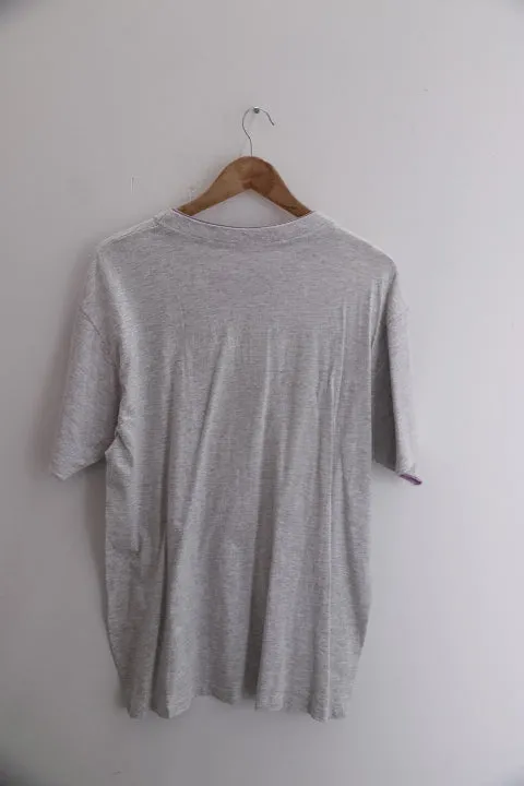 Vintage mens portswear floral print grey large T-shirts