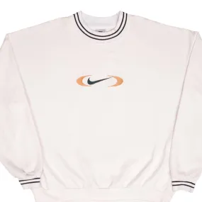 VINTAGE NIKE CENTER BIG SWOOSH WHITE SWEATSHIRT 1990S SIZE XL