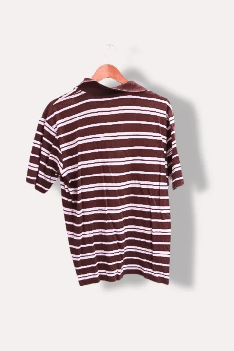 Vintage U.S POLO ASSN. Brown Multi Stripe medium polo shirt