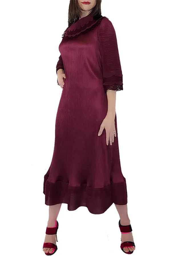 W8561 DRESS (BLK, WINE)