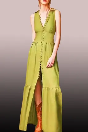 W8930 DRESS (GRN, ORANGE)