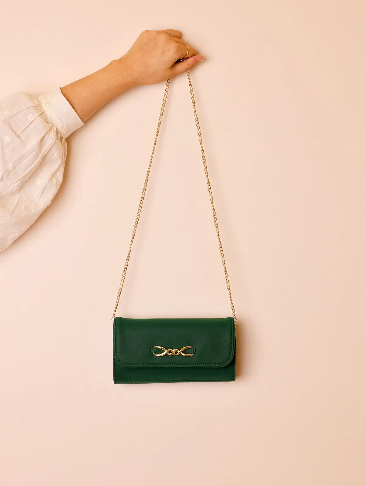 White Fire Lena wallet on sling - Pine Green